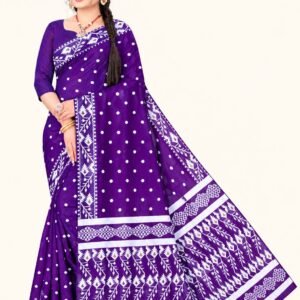 Premium Purple Silk Saree with White Traditional Woven Design & Designer Pallu